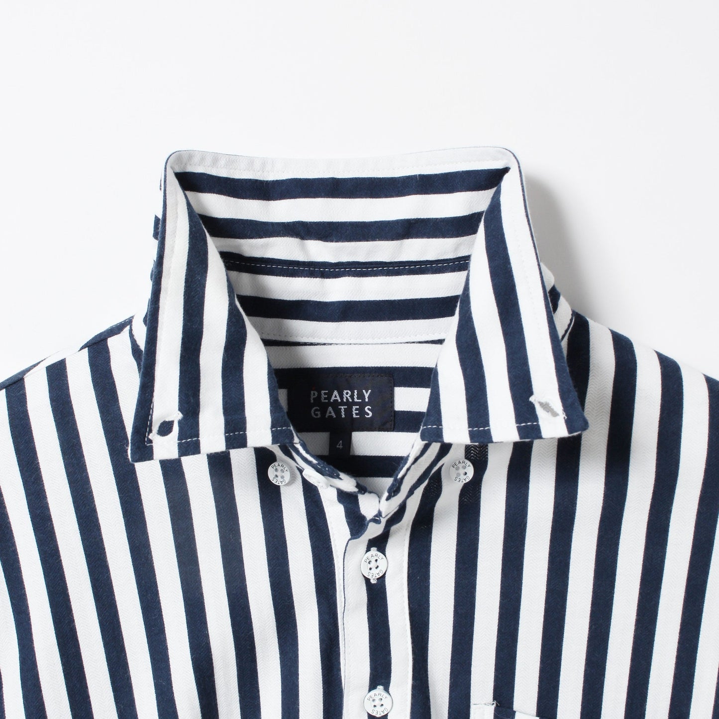 ハイゲージ ヘリンボンジャガー ド 長袖 ボタンダウン プルオーバーカットソー