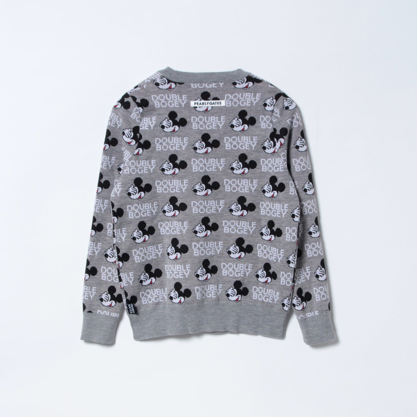 ウールジャガード ダブルボギー総柄 クルーネックニット プルオーバー <MICKEY SERIES>