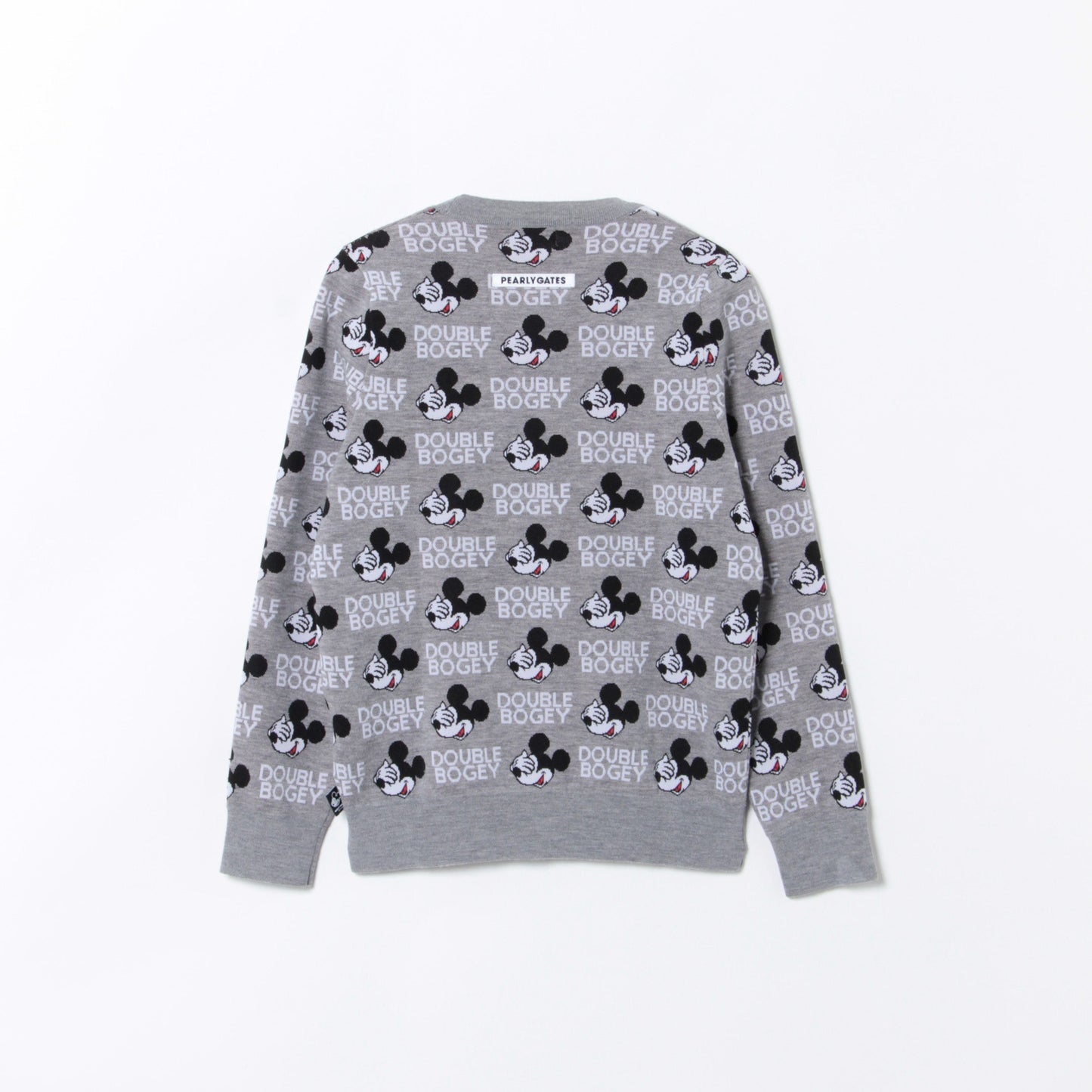 ウールジャガード ダブルボギー総柄 クルーネックニット プルオーバー <MICKEY SERIES>