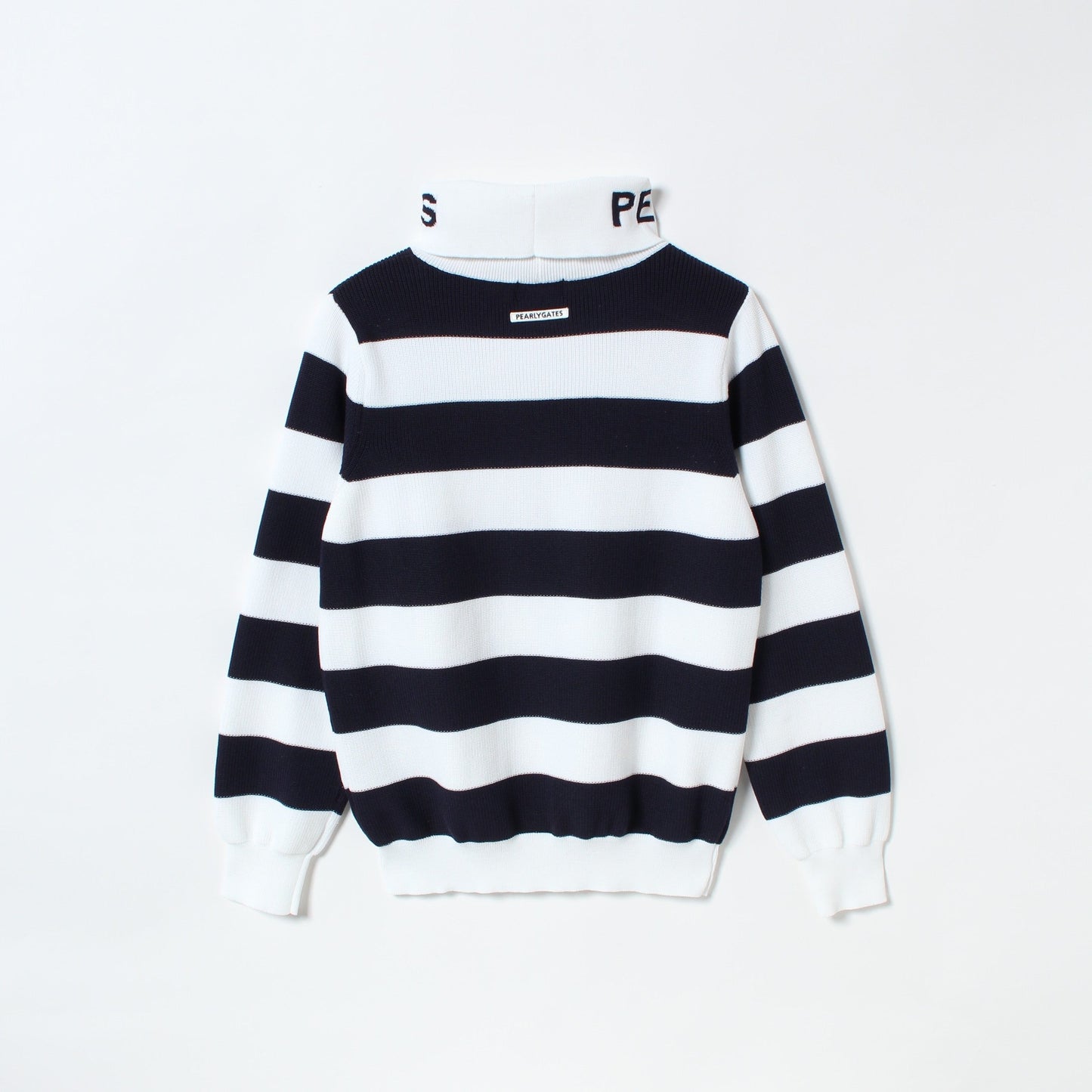 アモッサ ボーダー ハイネック ニット プルオーバー