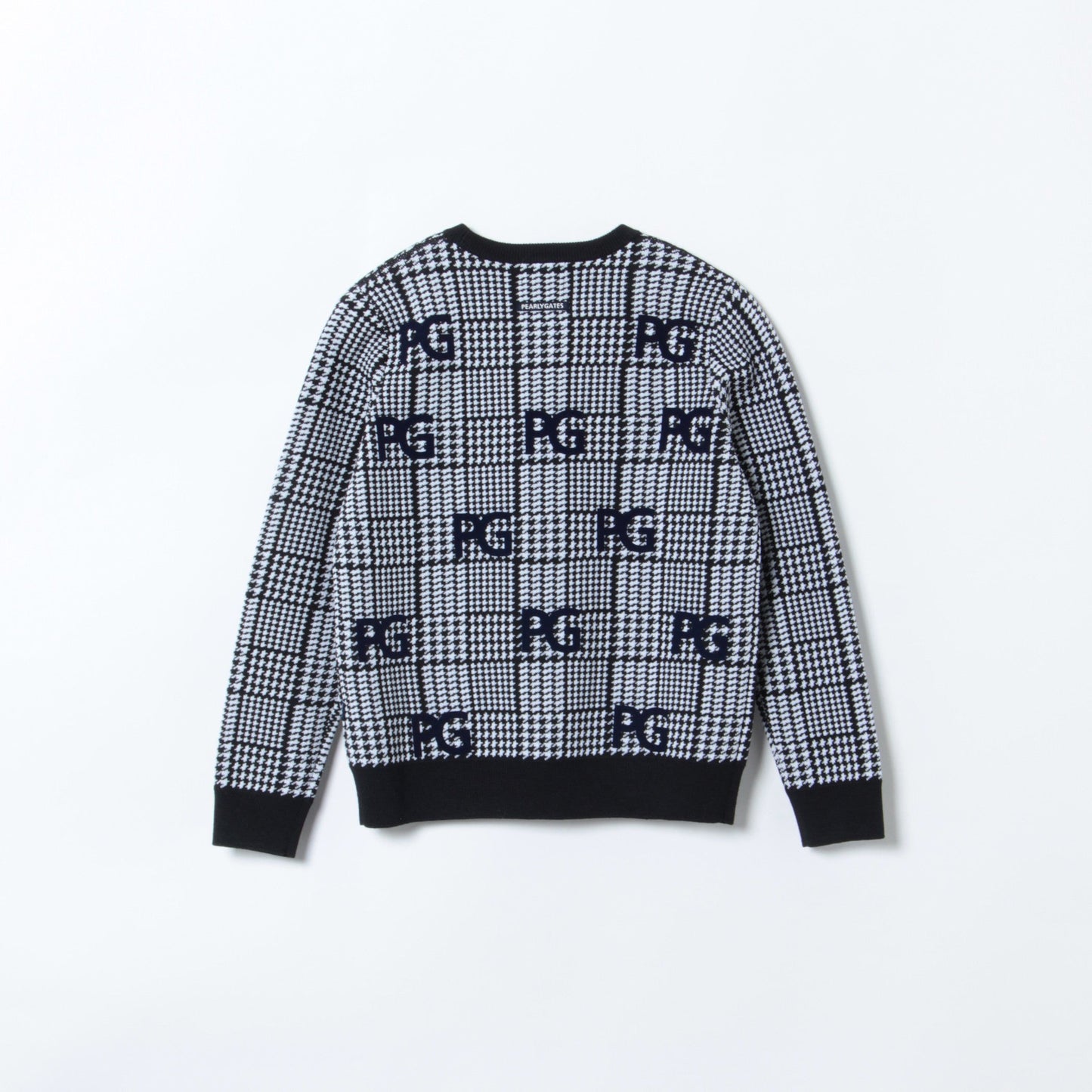 スムージーウール PG インターシャ グレンチェック クルーネックニット プルオーバー <GLENCHECK SERIES>