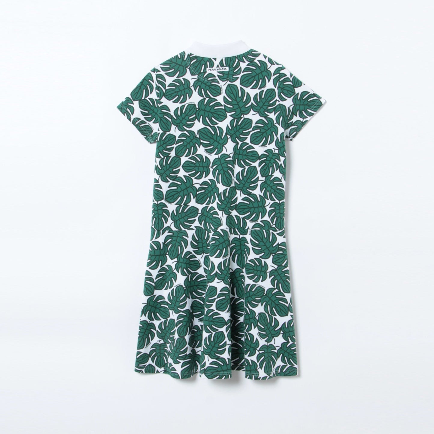 カノコ インレイ モンステラ柄 ポロ ワンピース ＜MONSTERA PATTERN＞