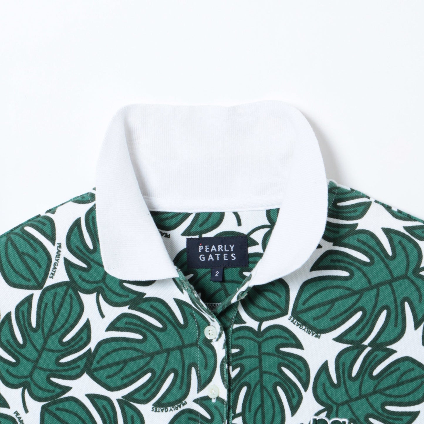 カノコ インレイ モンステラ柄 ポロ ワンピース ＜MONSTERA PATTERN＞